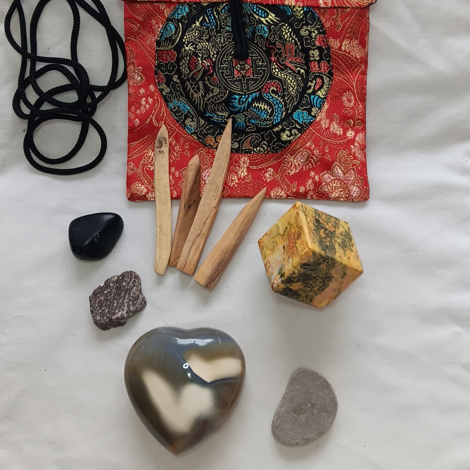 Crystals Large Orca Agate Stone Ocean Jasper Palo Santo 10 Pc Spiritual Kit