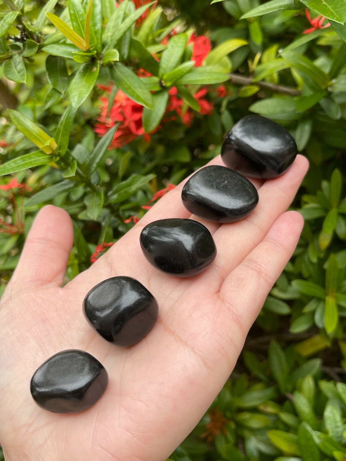 Grade A++ Jet Tumbled Stones, 0.8-1.25 Inch Tumbled Jet Stones, Wholesales Bulk