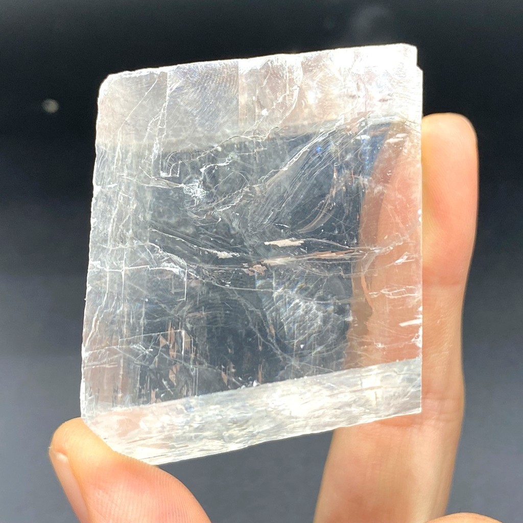 103g Rainbow Natural Clear Calcite-iceland spar cube Mineral Specimen Healing