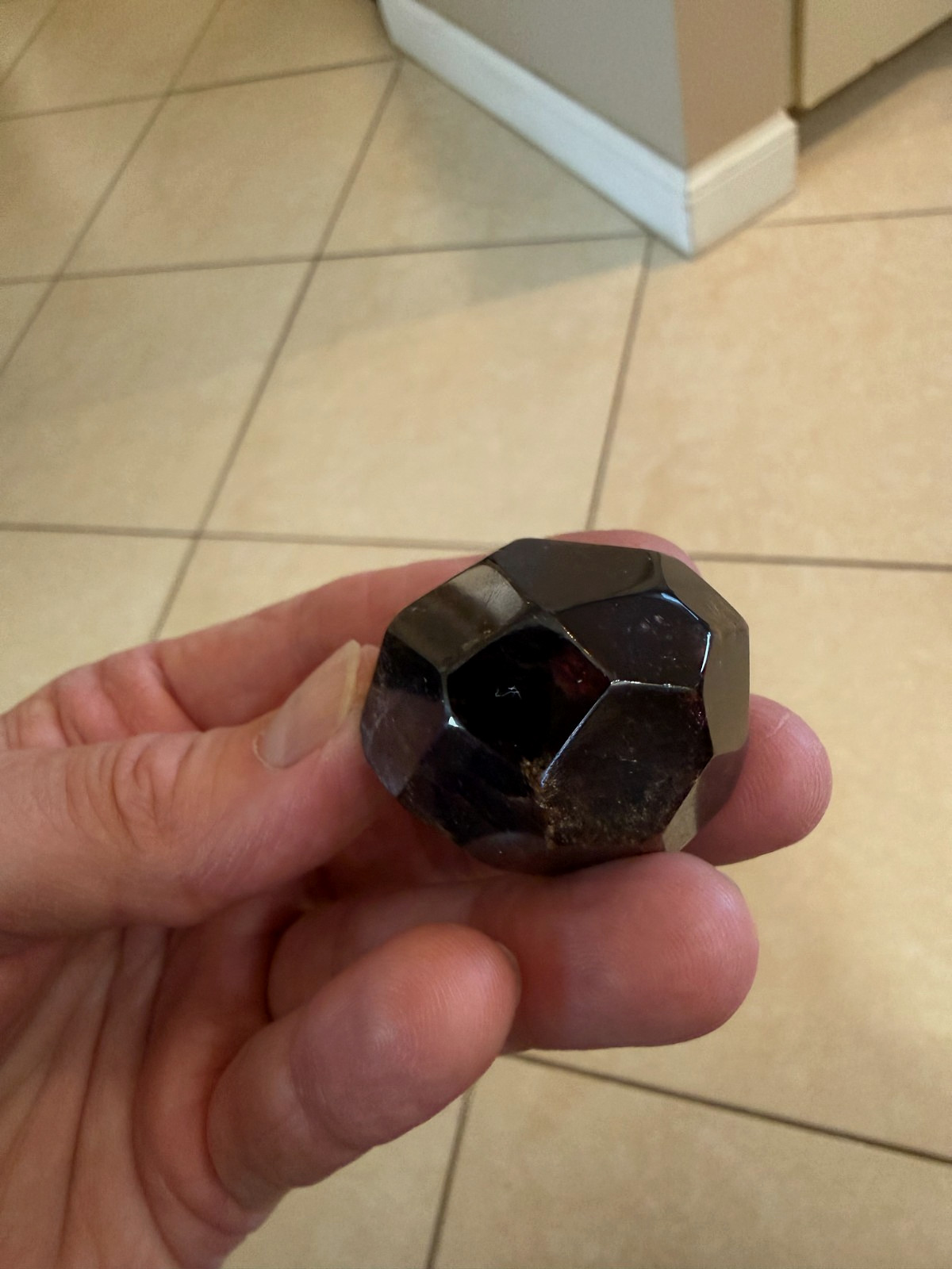 Red Garnet Crystal Gemstone Trapezohedron Carved Shaped Specimen 006