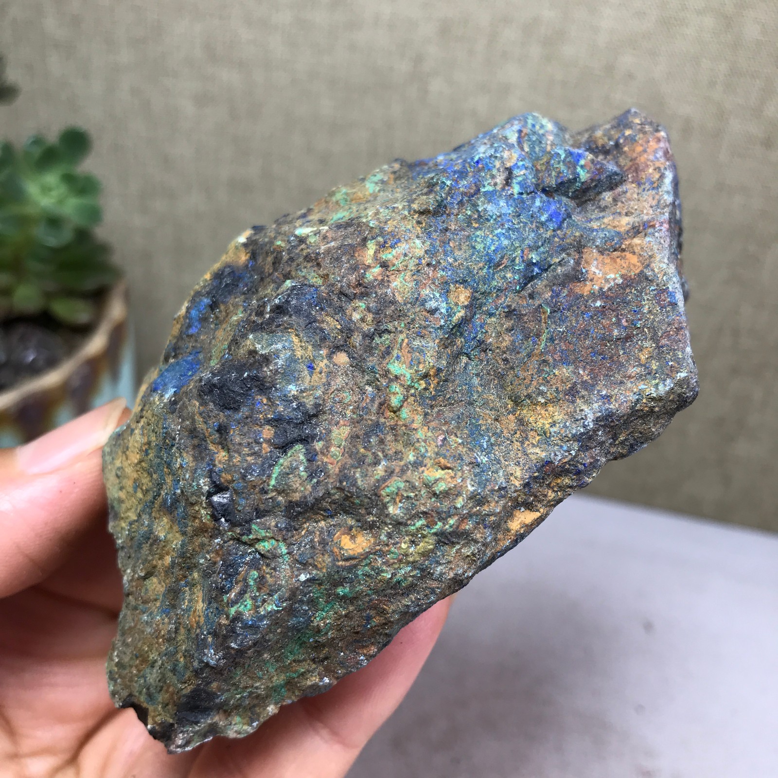226g Natural Azurite Malachite gemstone Rough original Crystal Specimen A4639