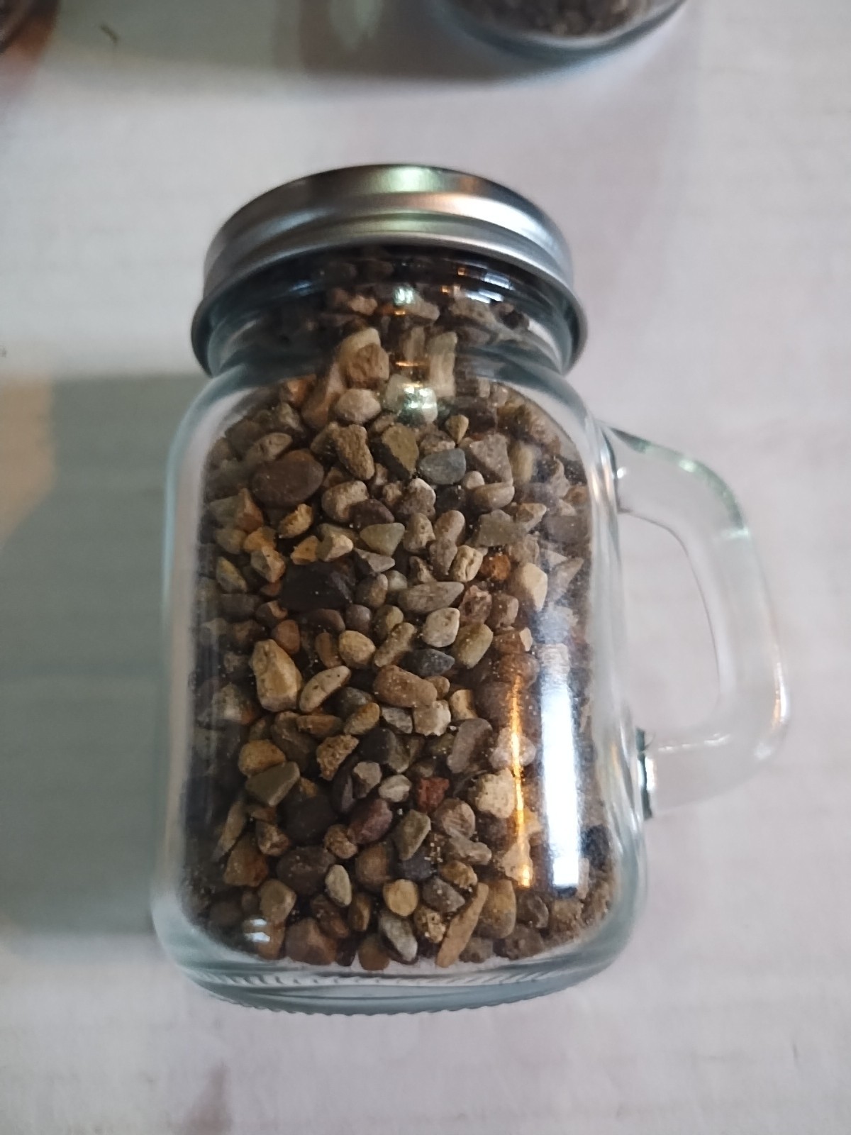 Gemstone Glass Prayer Jar Handle 12 Types Stones Natural Unpolished Micro 6oz