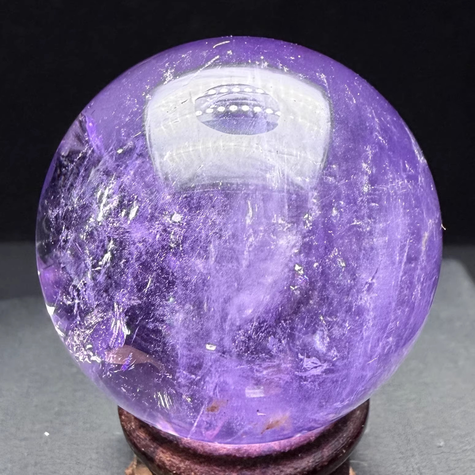 41mm Natural Rainbow Amethyst Quartz Sphere Energy Crystal Ball Reiki Decor