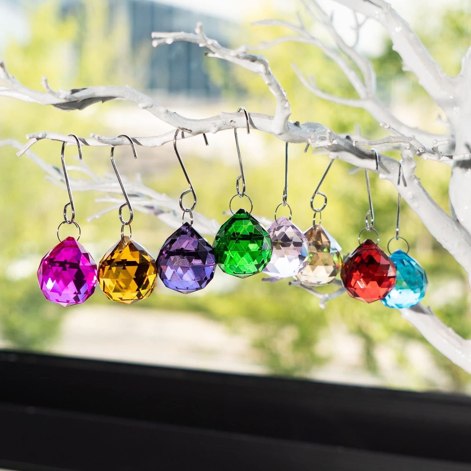 15pcs Crystal Ball Prism 30mm Handmade Feng Shui Faceted Decor Rainbow Maker(…