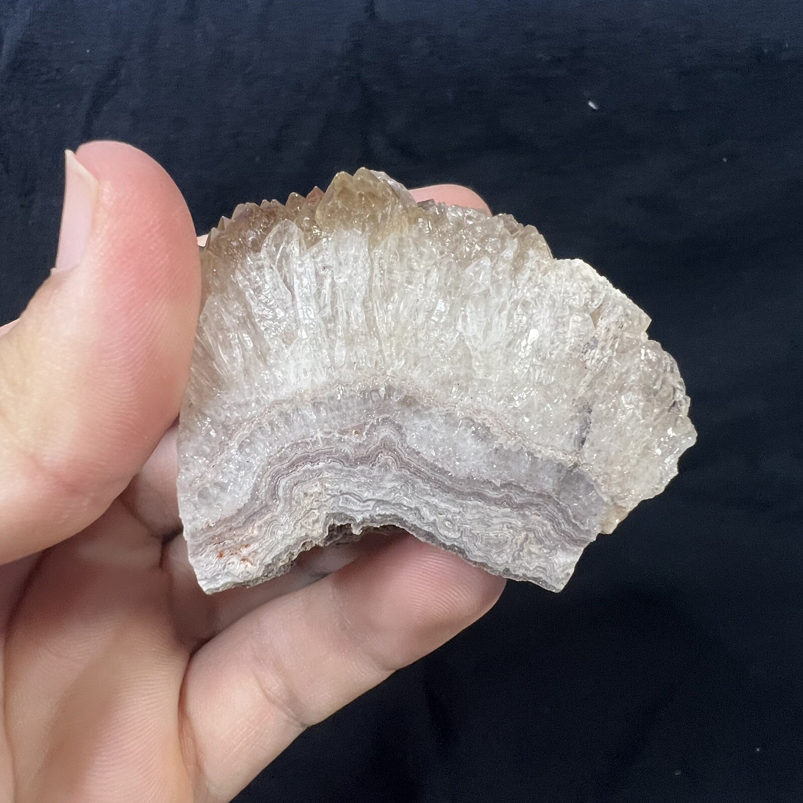 Lot of 6 Quartz Crystal Druse Clusters on Lace Agate | Missouri