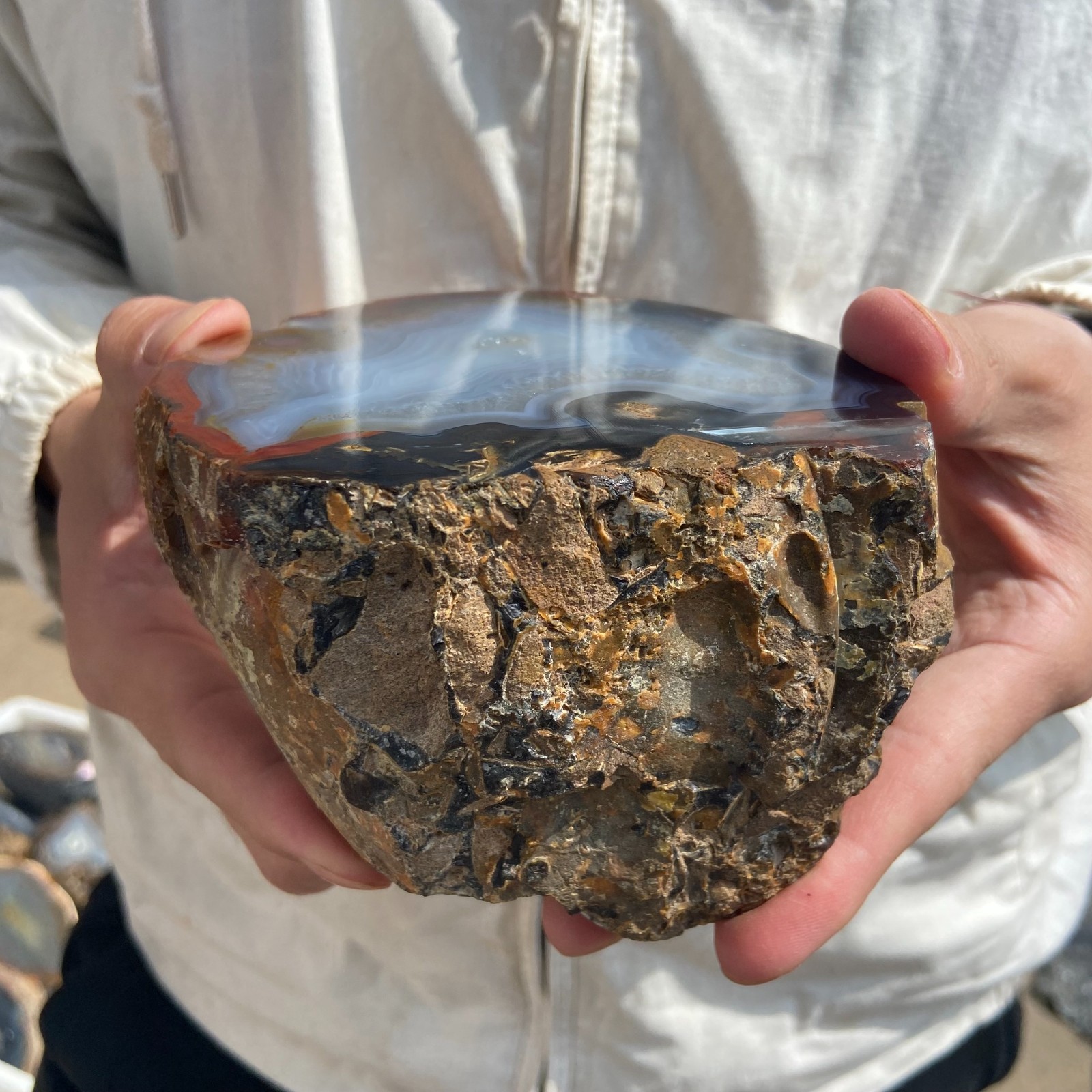 1540G Natural agate Agate Geode Slab/Slice quartz crystal mineral specimen Reiki