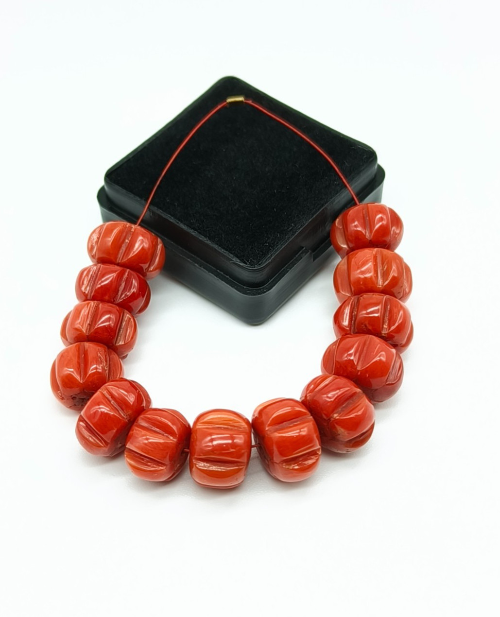 Genuine Red Coral Melon Shape Beads New Arrival Gemstone For Making Jewelry