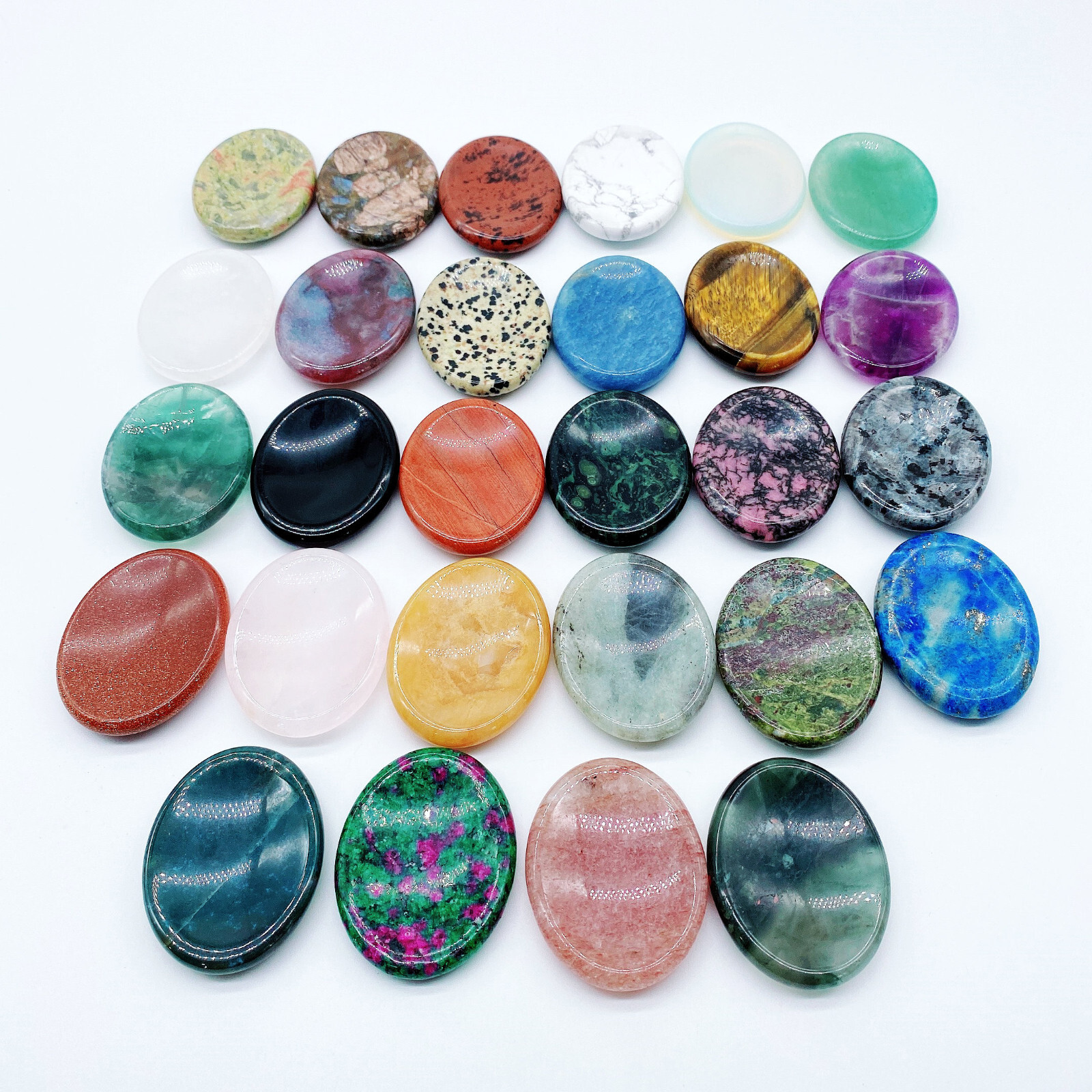 10pcs Natural Tiger’s-eye Worry Stone Palm Reiki Crystal Quartz Healing Decorate