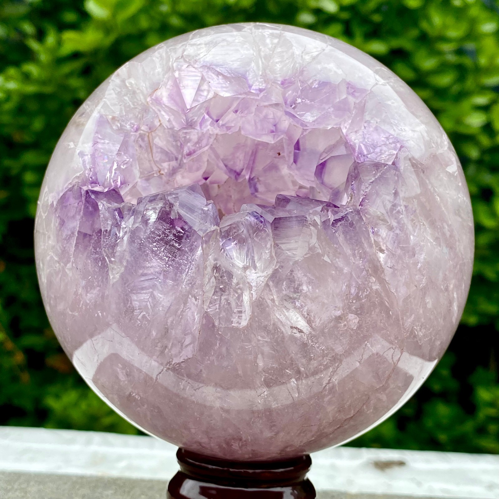 4.4LB Amethyst Agate Sphere Polished Healing Crystal Ball Home Feng Shui Ornam