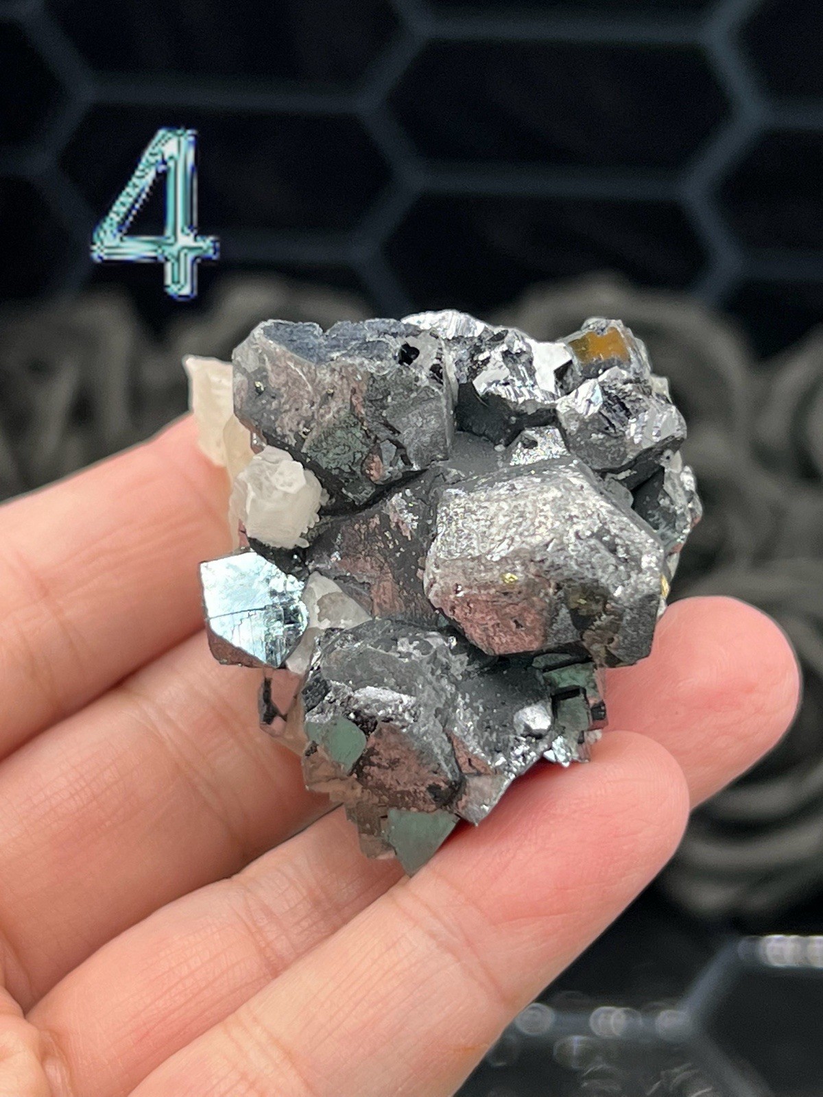 Natural Galena & Quartz Inner Mongolia* Some Fluorite uvreactive* Free ship gift