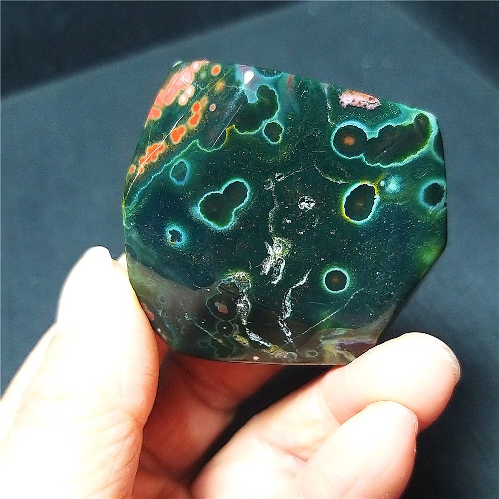 TOP 72G Natural Polished Orbicular Ocean Jasper 8th Vein Reiki Healing B741