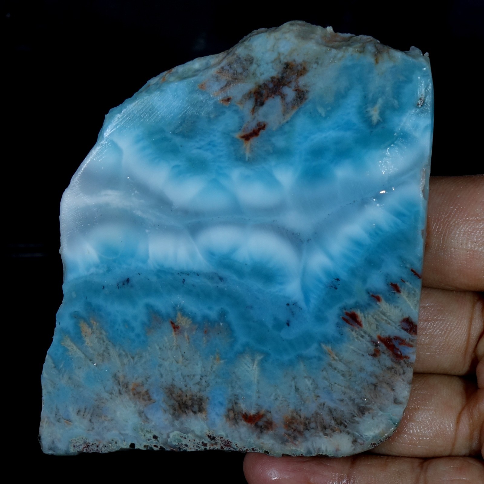 Spiritual Healing Larimar Natural Authentic Slab Rough Blue Gem Stone 388.40 Cts