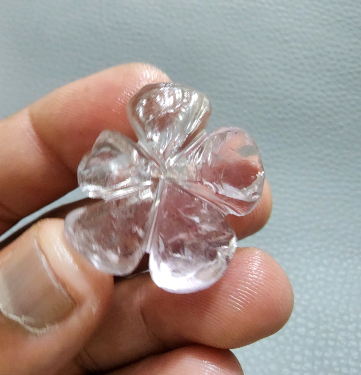 84 Crt Fabulous A+ Pink Amethyst Flower Carving Gemstone Jewelry Making Carving