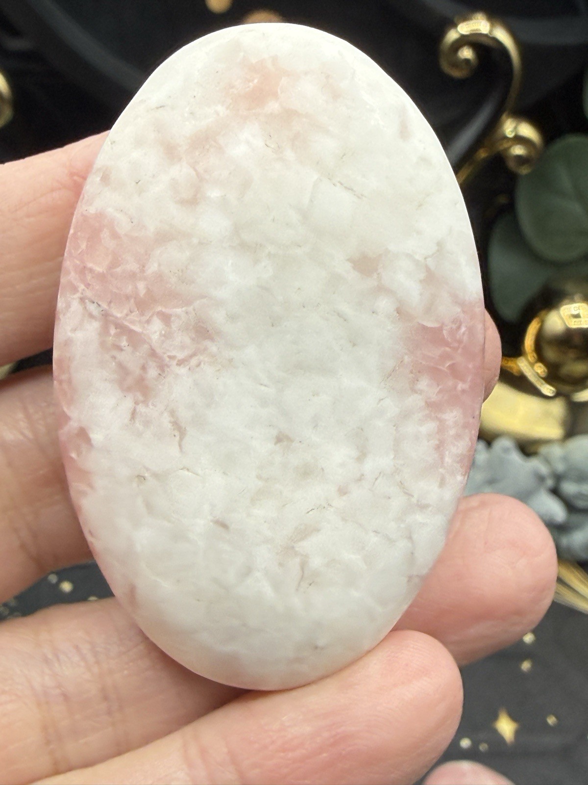 Natural Pink Opal Smooth raw finish Palmstones pocket stone Free shipping