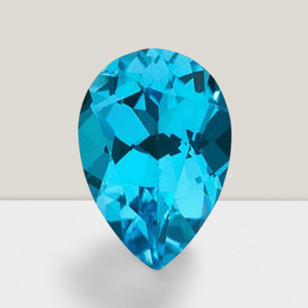 Blue Topaz Pear Cut Gemstone 5 Cts – 14×9 mm VVS Loose Gem