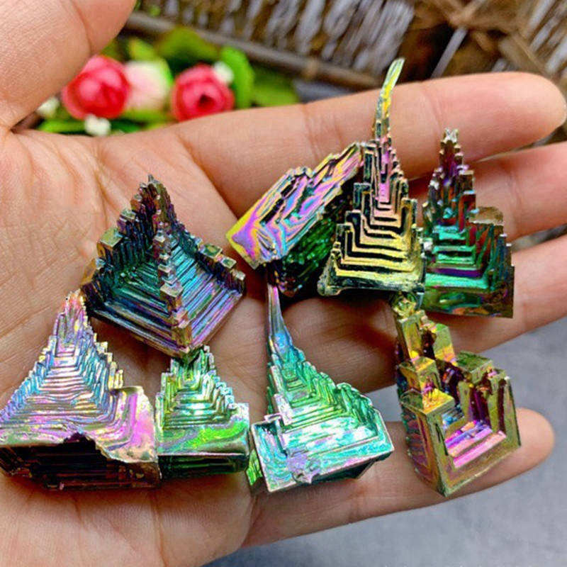 Natural Aura Rainbow Titanium Bismuth Quartz Crystal Stone Specimens Healing