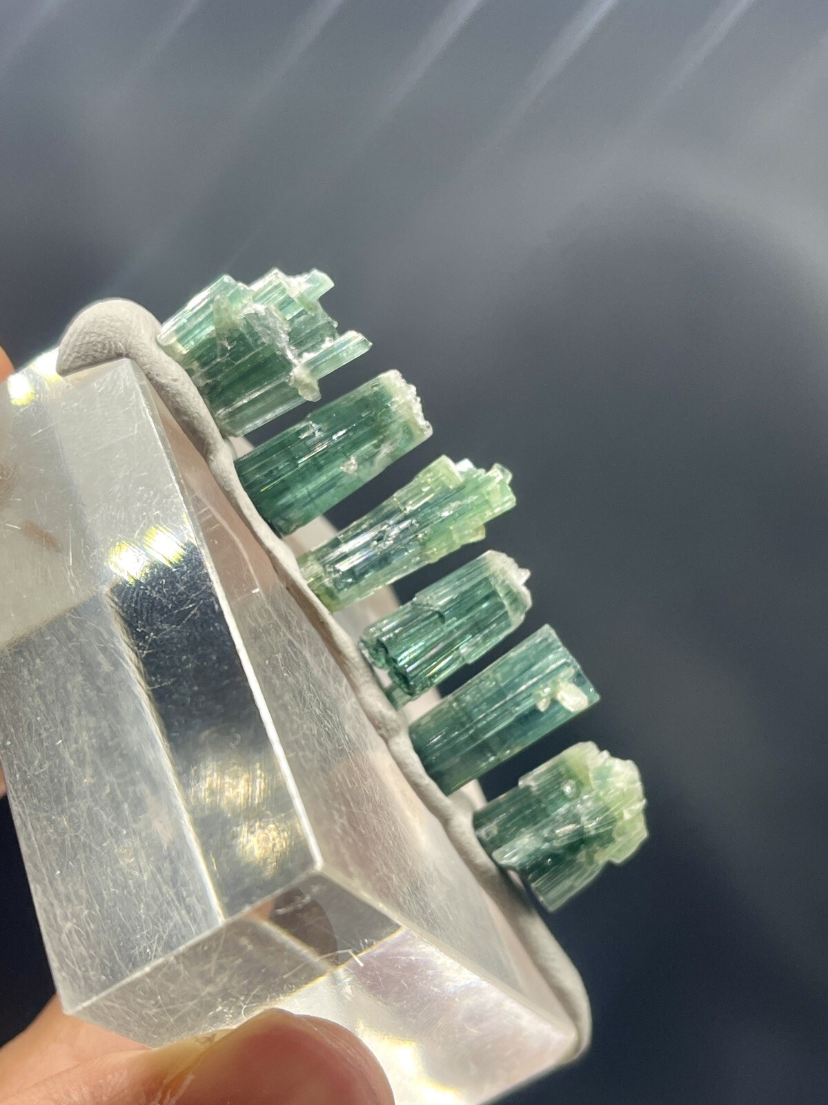 Well Terminated Spray Shape Green Tourmaline Crystals From Afghanistan