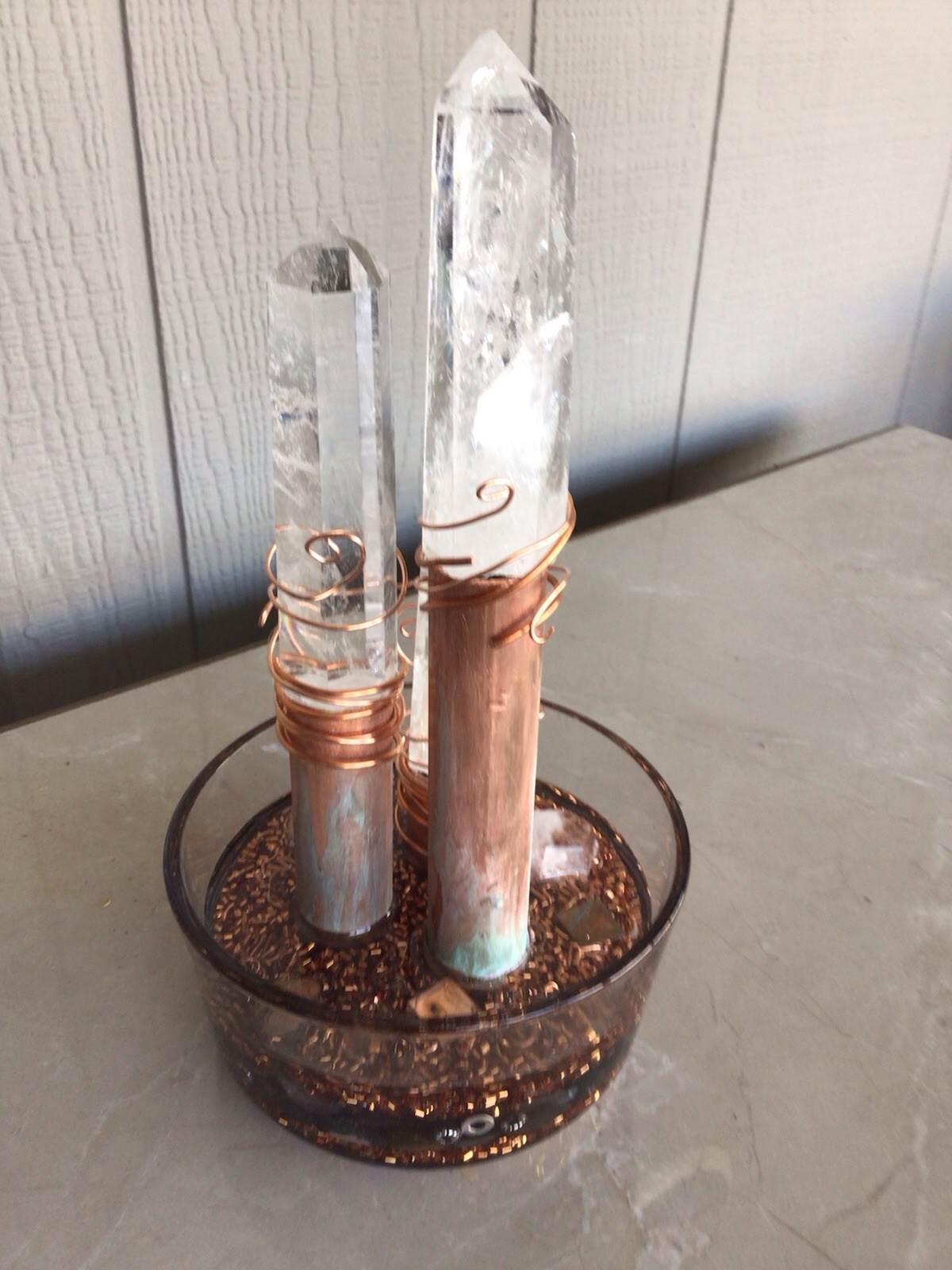 Orgone Resin Copper Quartz Crystal Cloud Buster