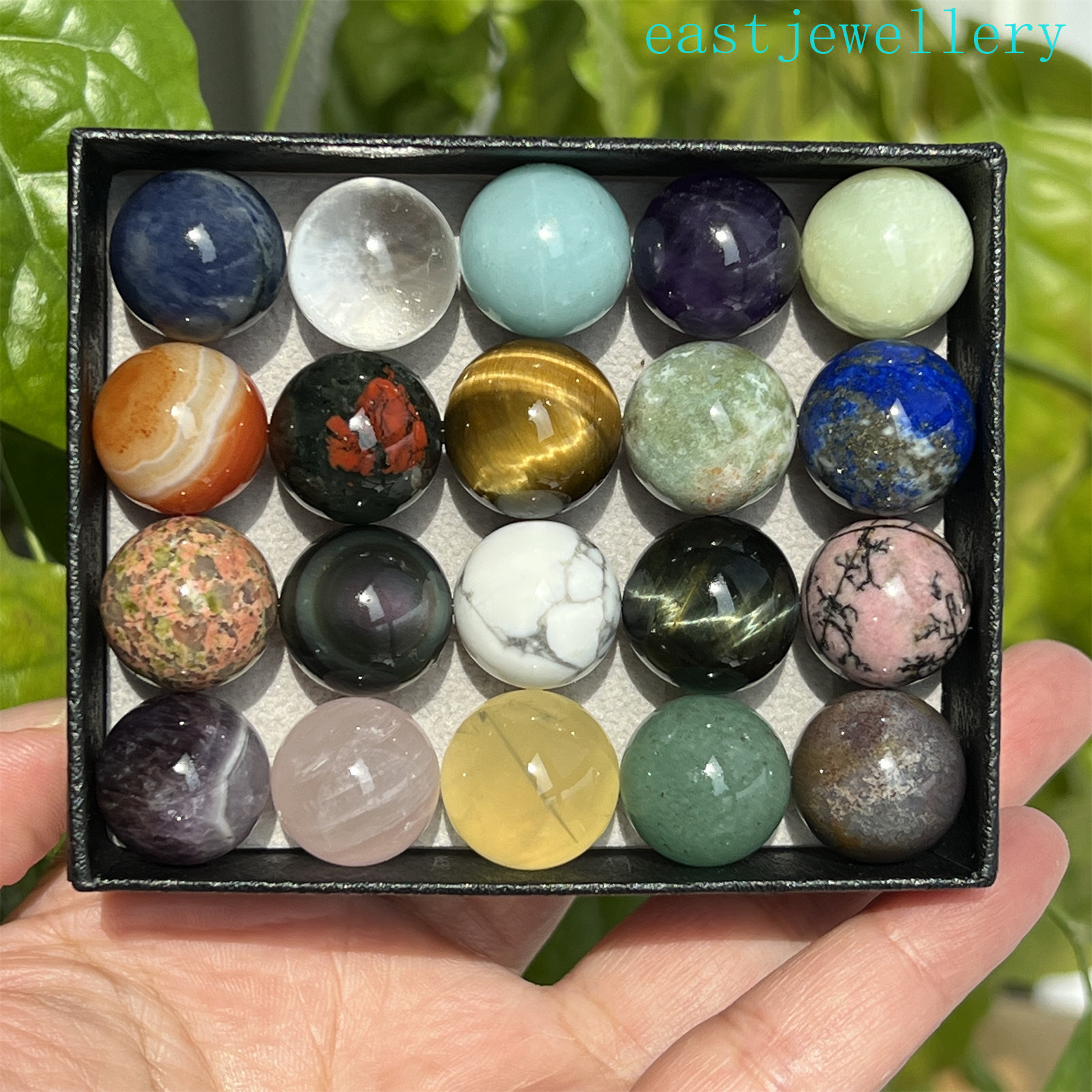 20x Wholesale Natural Mixed sphere quartz crystal ball reiki healing 15mm+ box