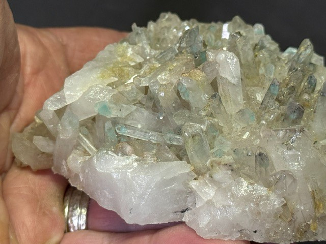 SEE VIDEO: RARE AJOITE INCLUDED QUARTZ CLUSTER, MESSINA MINE ,SOUTH AFRICA