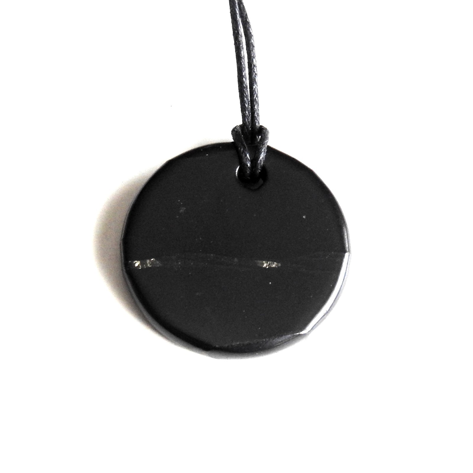 Shungite Pendant Circle 3.5cm Necklace – EMF Protection & Healing