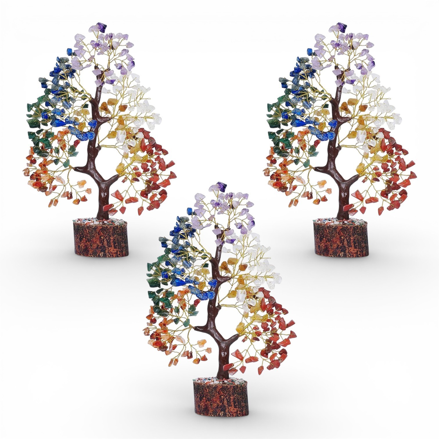 7 Chakra Crystal Tree of Life Positive Energy Reiki Healing 3 Pcs Gift for Women