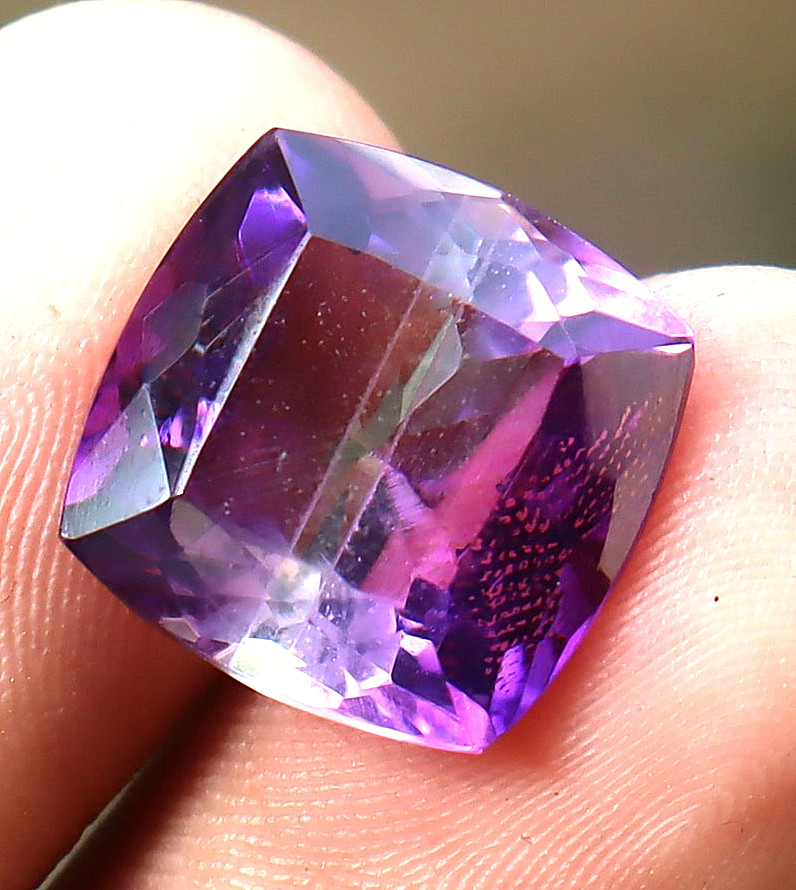 Purple Amethyst Cushion Shape Certified Natural Gemstone Loose Gemstone 10 Ct