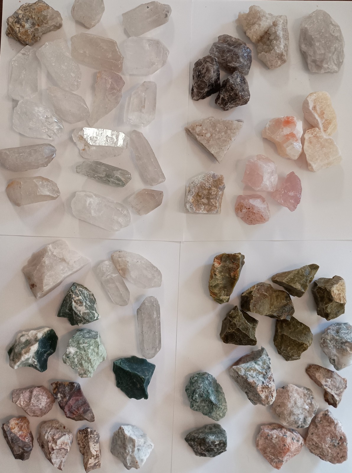 6.75 Pounds Rough Mixed Crystals Lot Natural Points & Roughs 53 Large Pieces