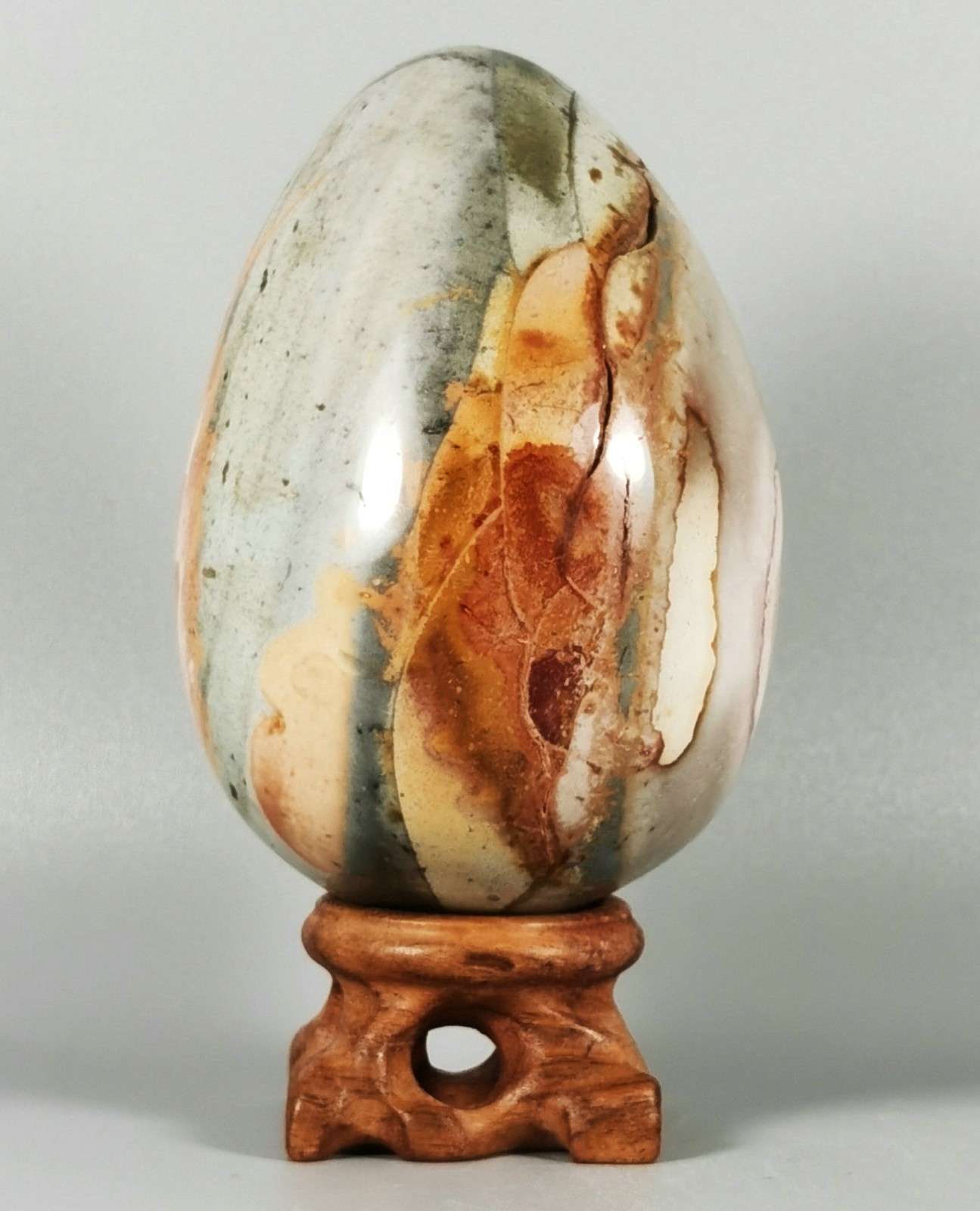 Rare Polished Polychrome Jasper Egg Reiki Stone Healing