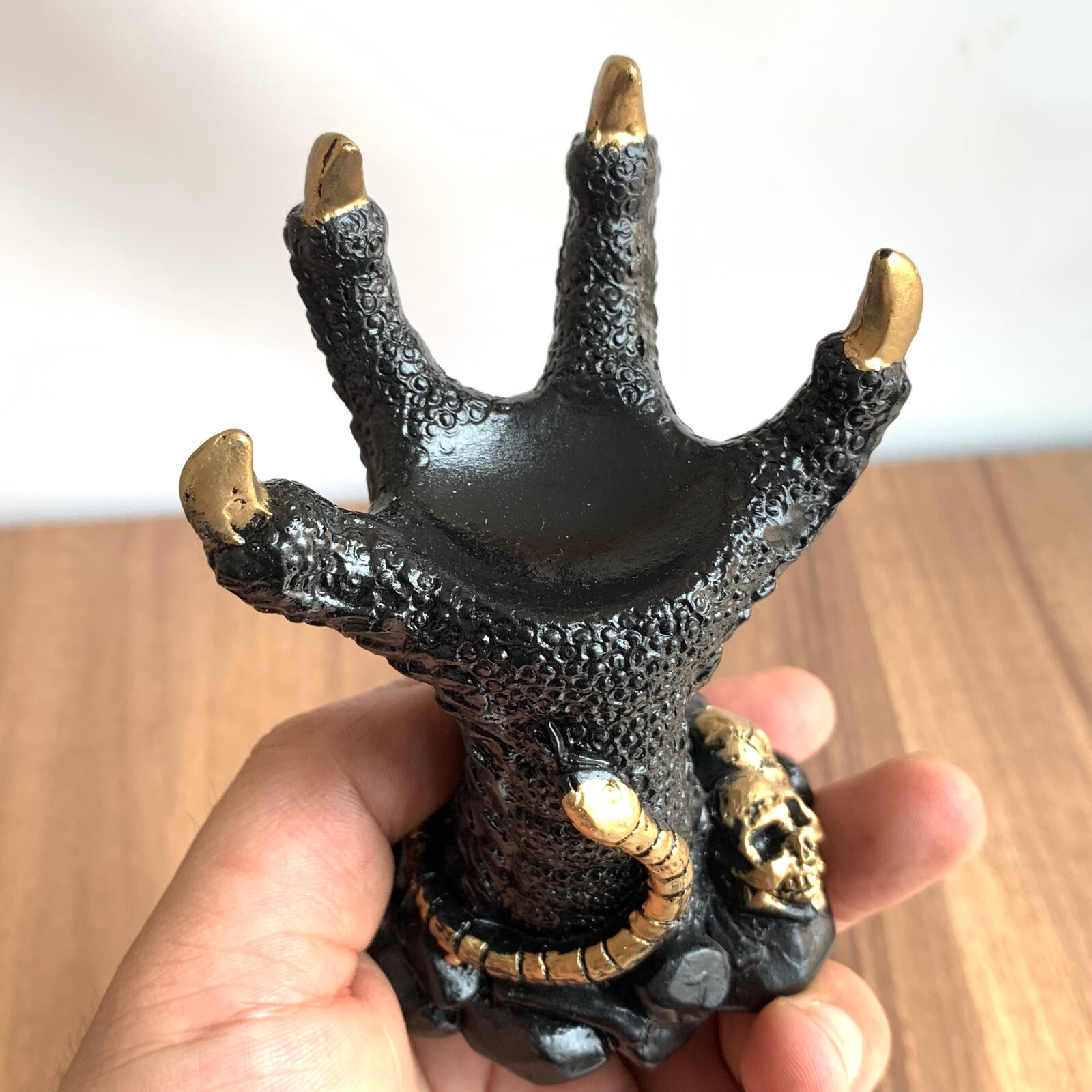 Dragon Claw Resin Sphere Holder Stand Base Natural Crystal Ball Hand C655