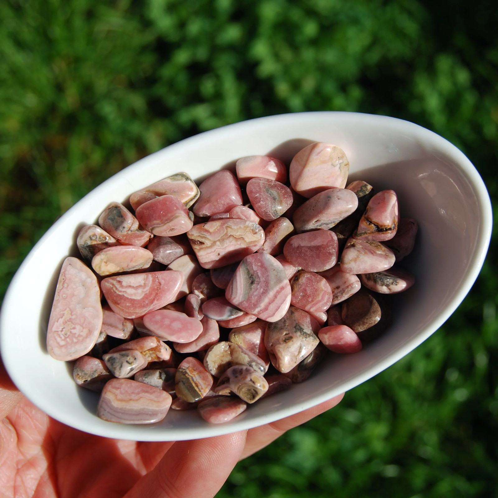 20-25pcs Genuine Rhodochrosite Crystal Tumbled Stones, XS Pink Rhodochrosite, Ar