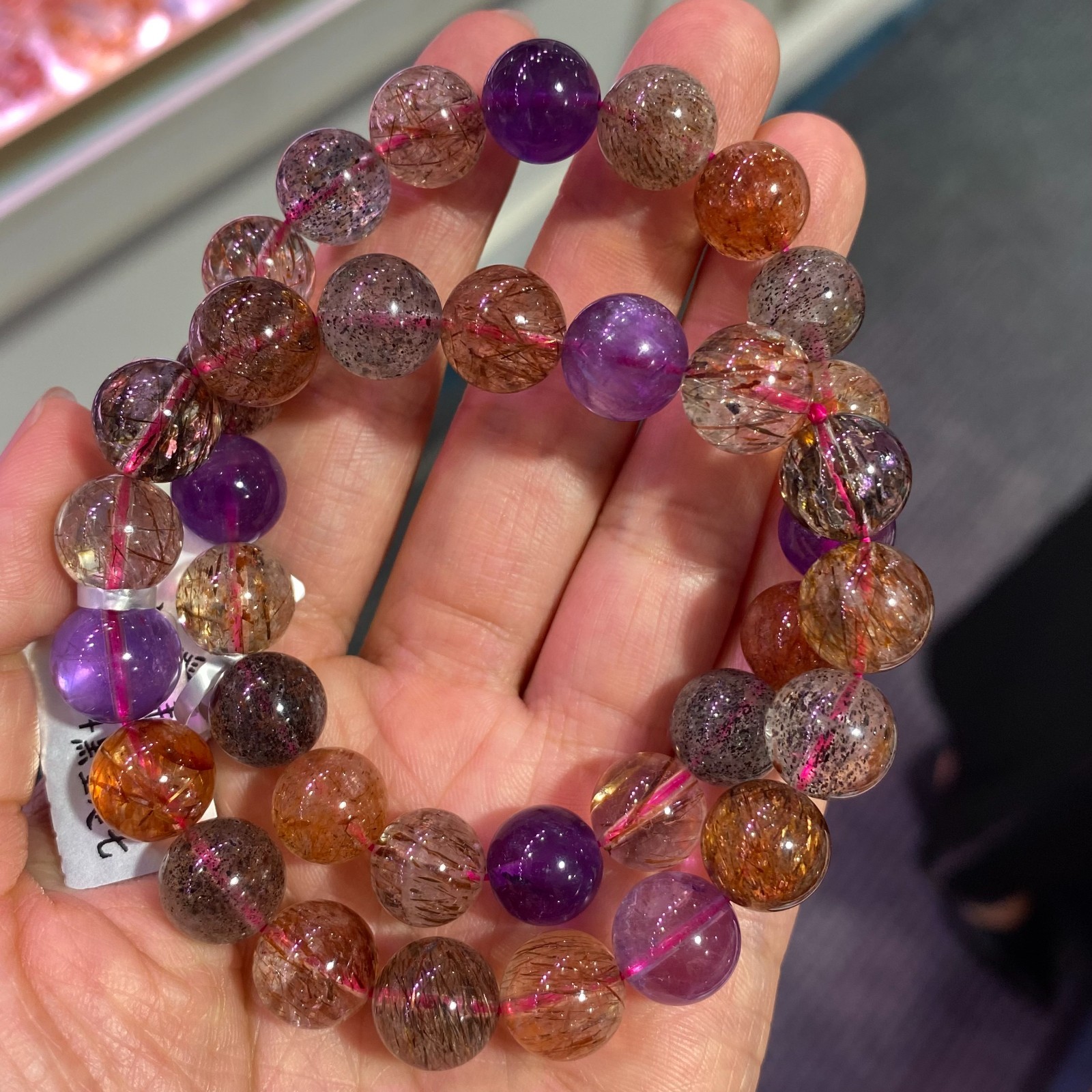 1pc 11mm quartz crystal Super seven bracelet Reiki Healing Gift random