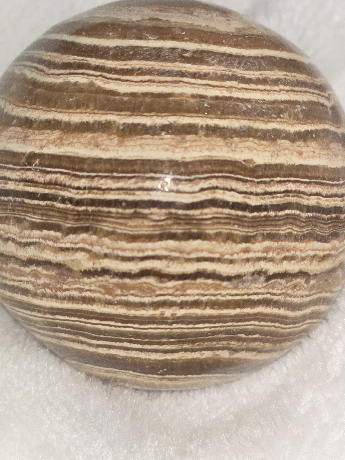 Brown Aragonite Banded Sphere Ball.. 5.6oz
