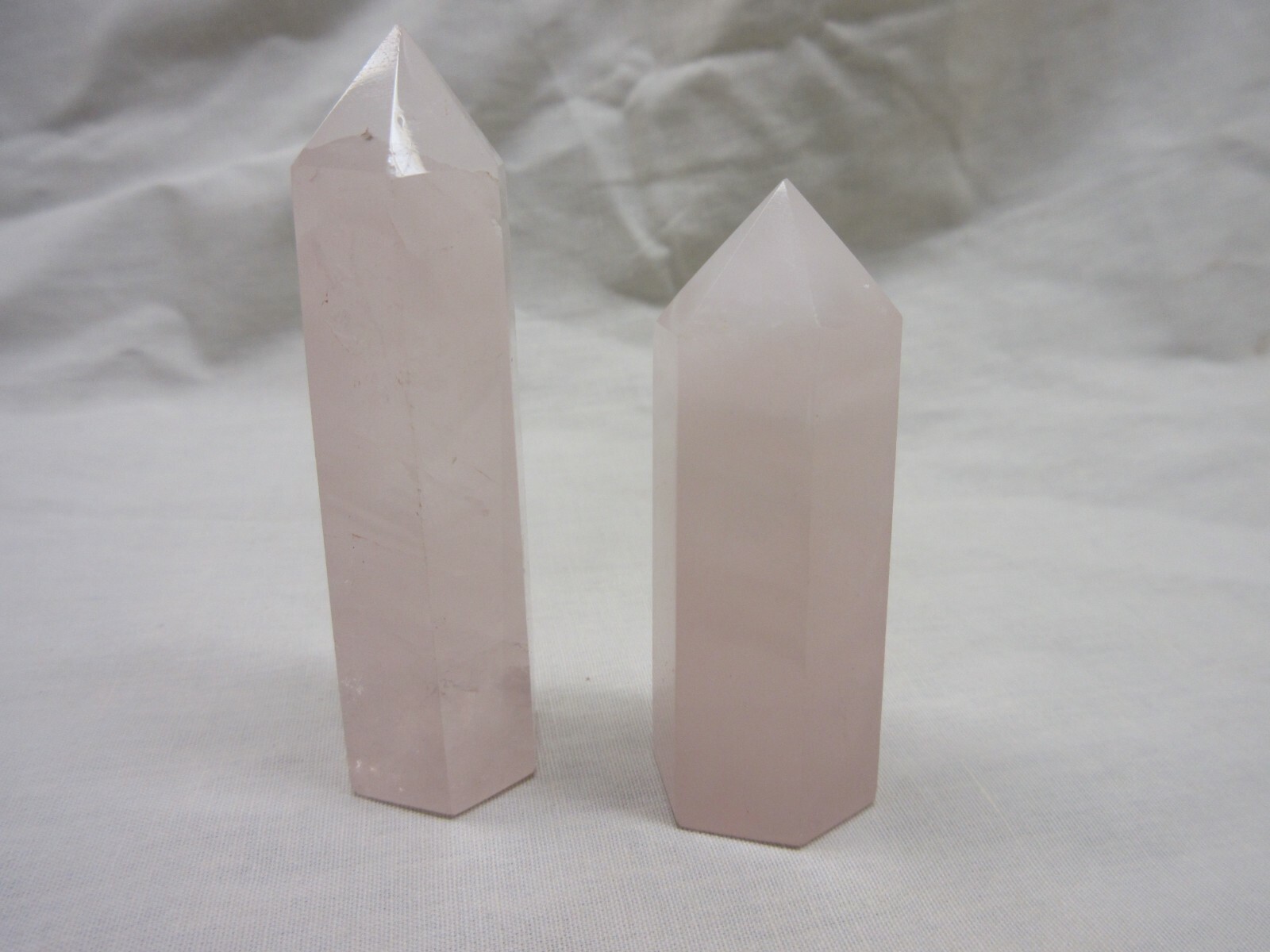 Rose Quartz X 2 Single Point Wand Reiki Healing Crystal Natural Gemstone #113