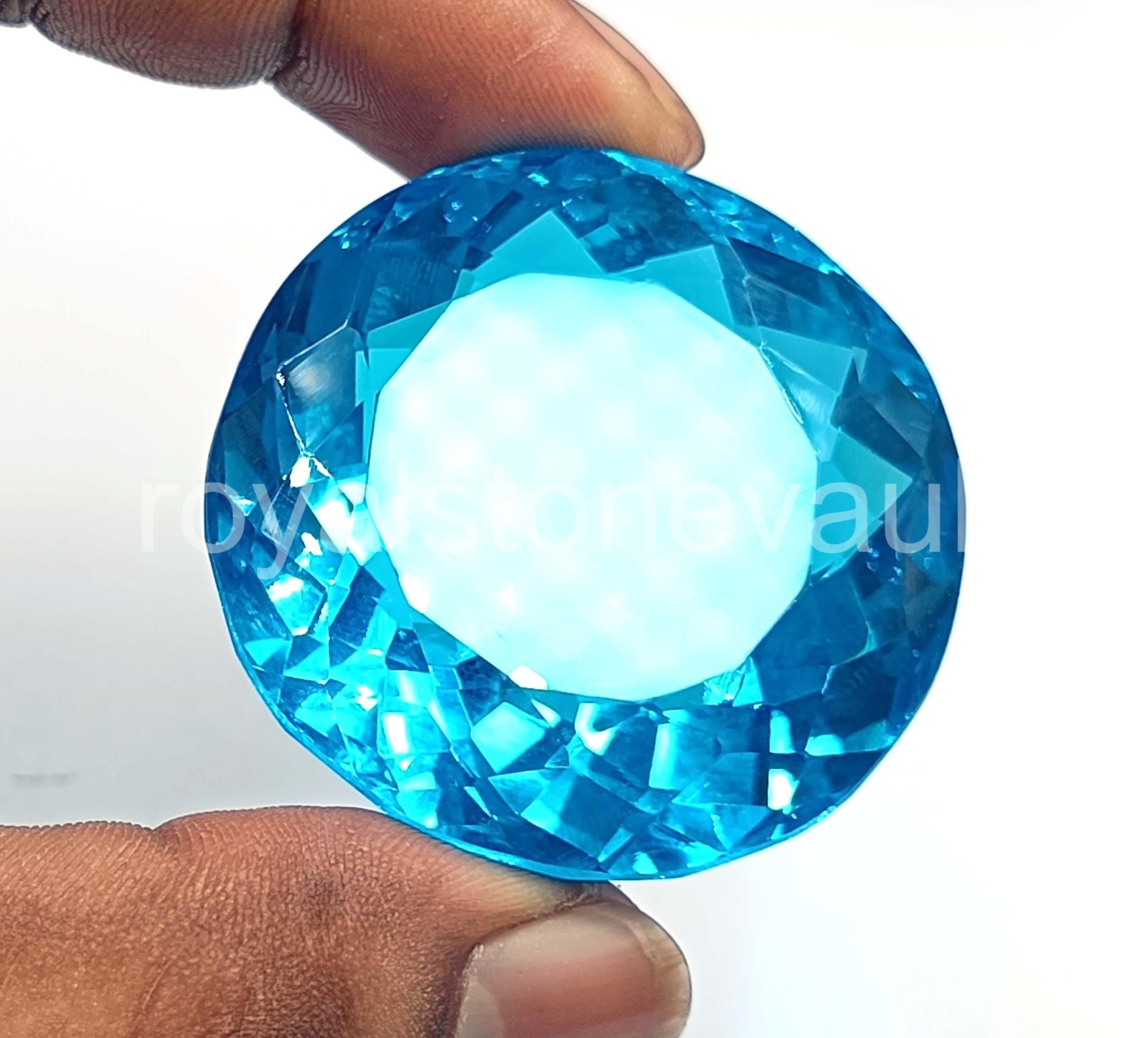 258.90 Ct Natural Blue Tourmaline Round Cut IGI Certified Loose Gemstone – 5AOG