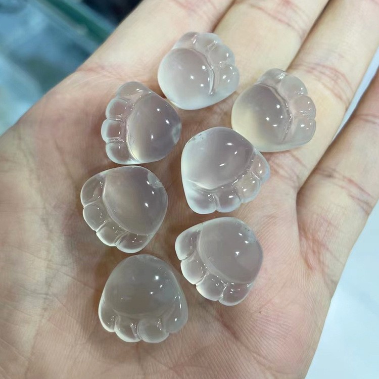 1PC Cat Claw Pendant Ice Transparent Jade Stone Small Pendant Cat Claw