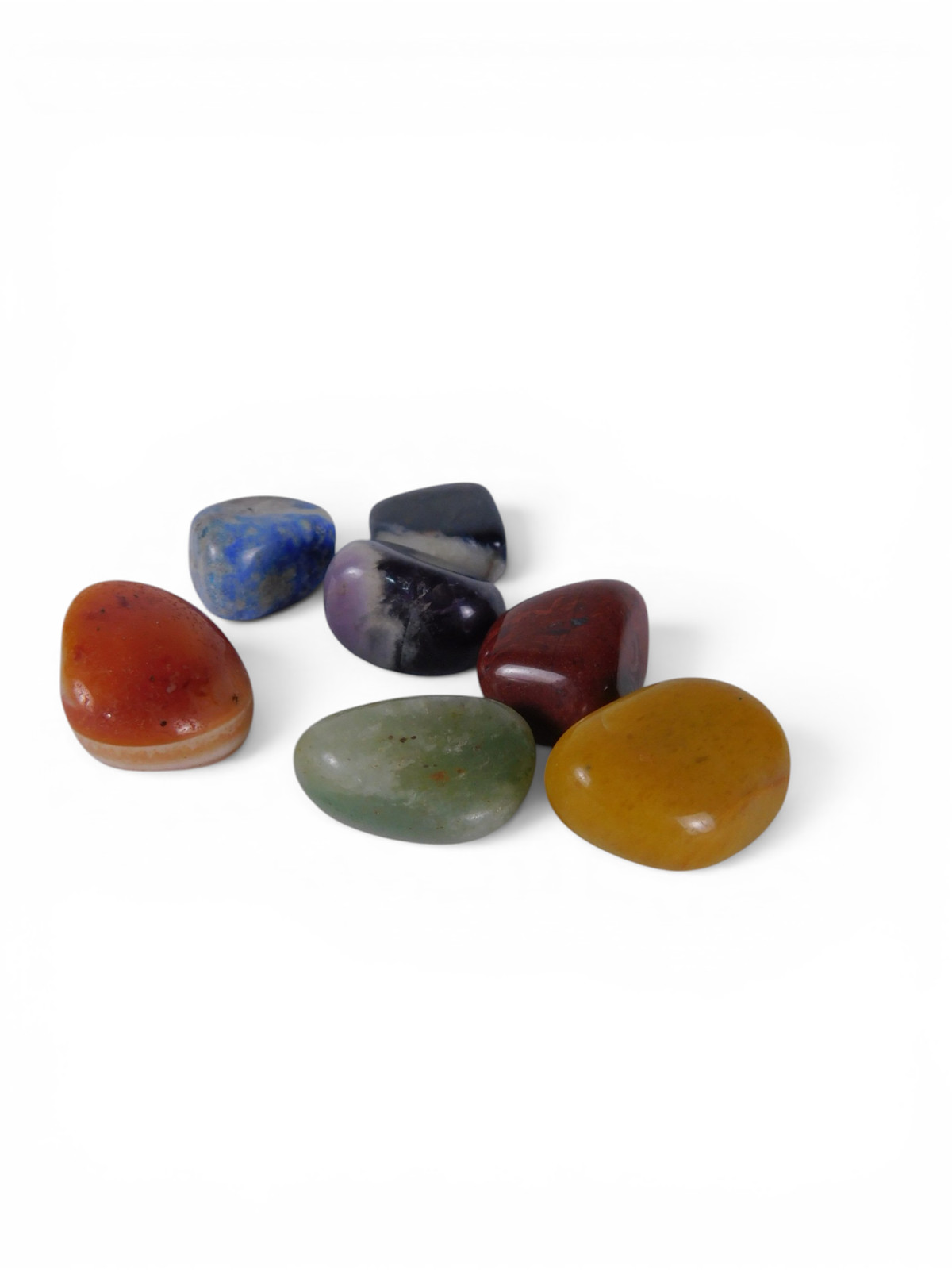 7 Chakra Tumbled Stone Set in Velvet Pouch Crystal Witch Altar Decor