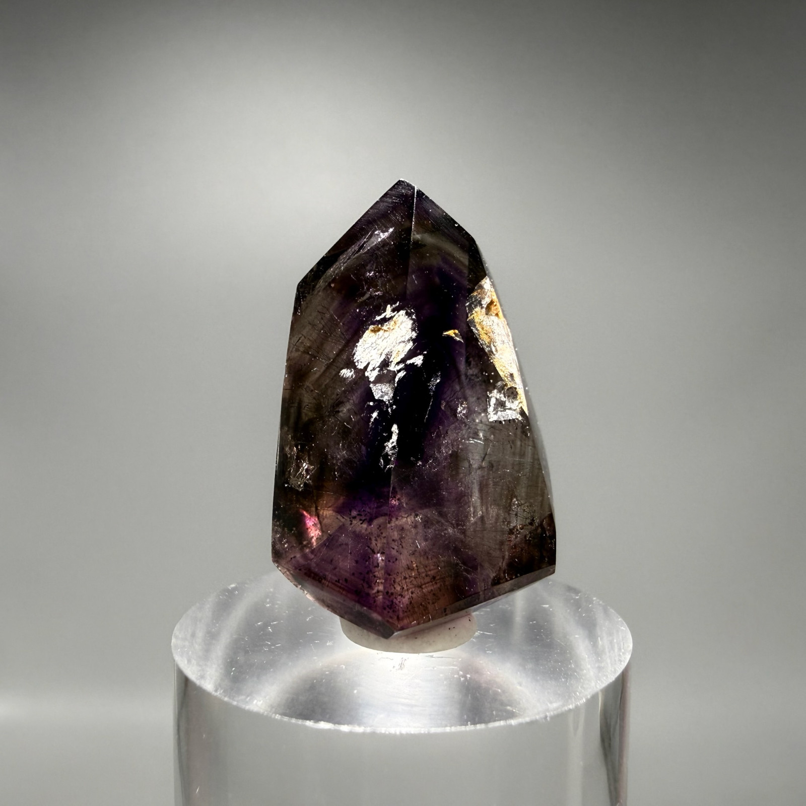 2 Moving Bubbles! RARE White Phantom Grape Jelly Elestial Smoky Amethyst Enhydro