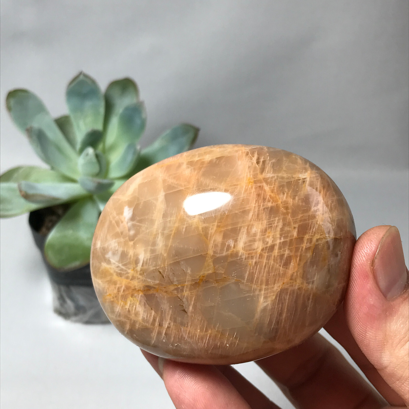 73mm Natural orange moonstone polish/rough Crystal specimens tumbled 265g g6645