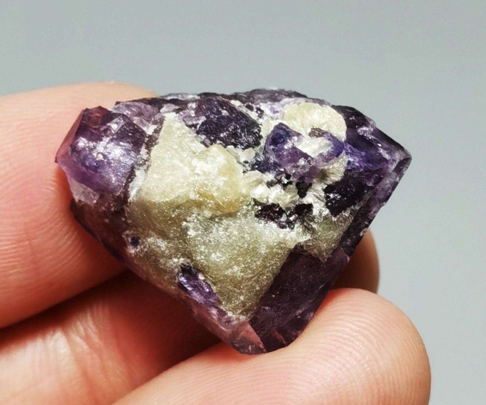 Rare Natural Purple Octagonal Fluorite Mineral Specimen China