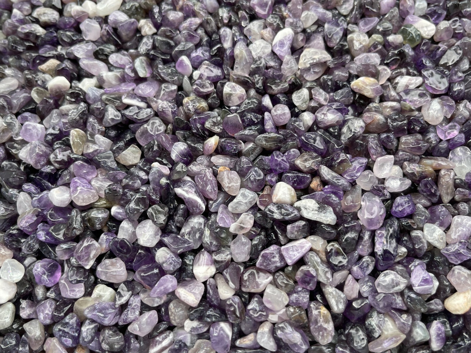 Grade A++ Amethyst Semi Tumbled Gemstone Mini Chips 5-12 mm, Wholesale Bulk Lot