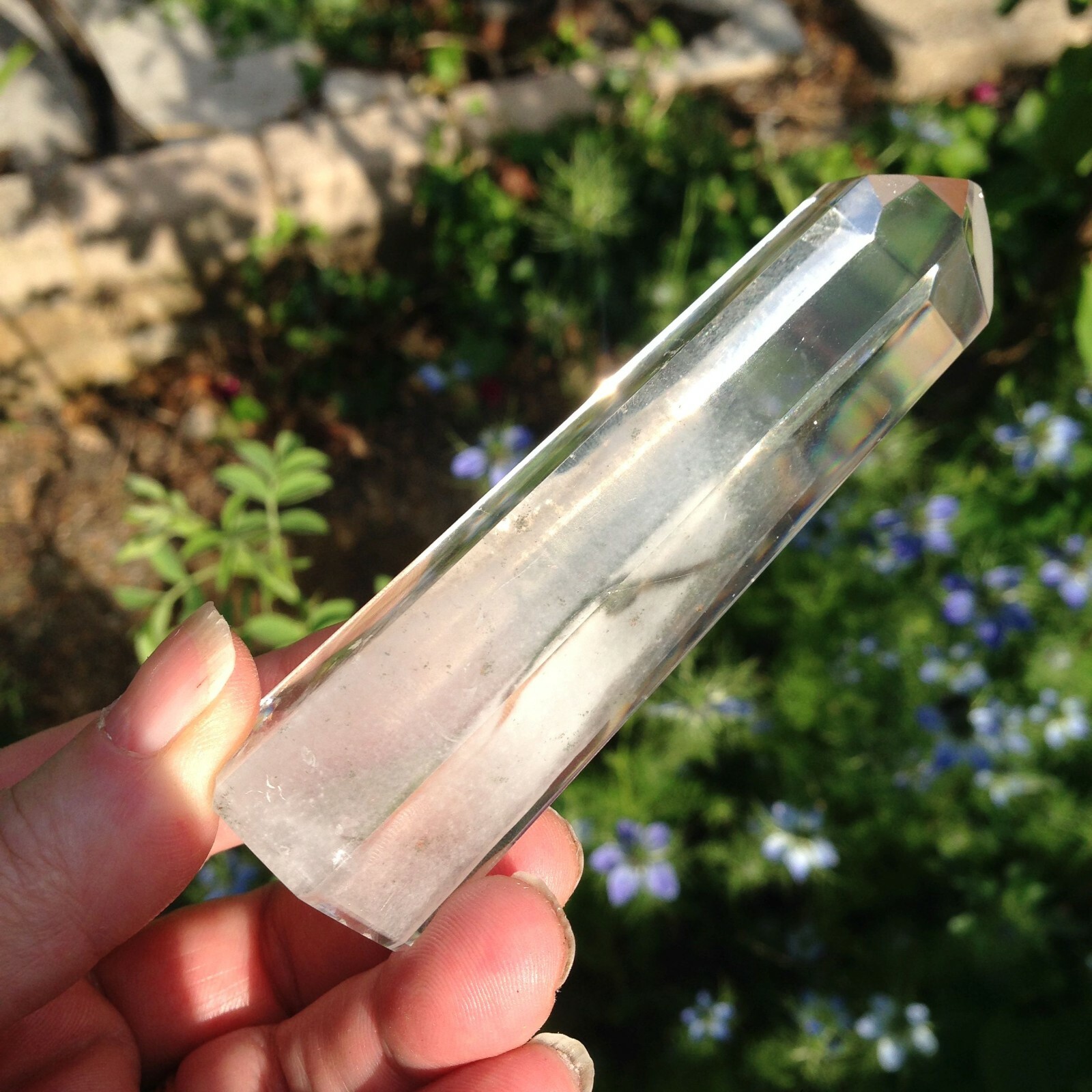 Clear Quartz Phantom Crystal Point Healing Activator Earth 102g 9.67×2.95×2.4cm