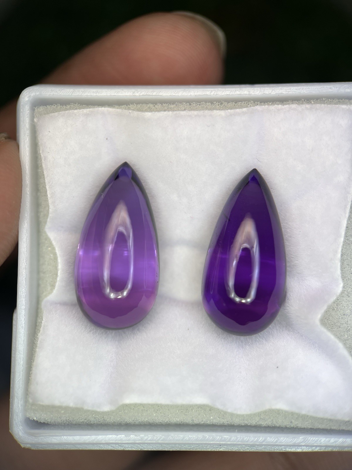 Rare Natural AAA Amethyst Teardrop Gemstone Pair For Earring Making