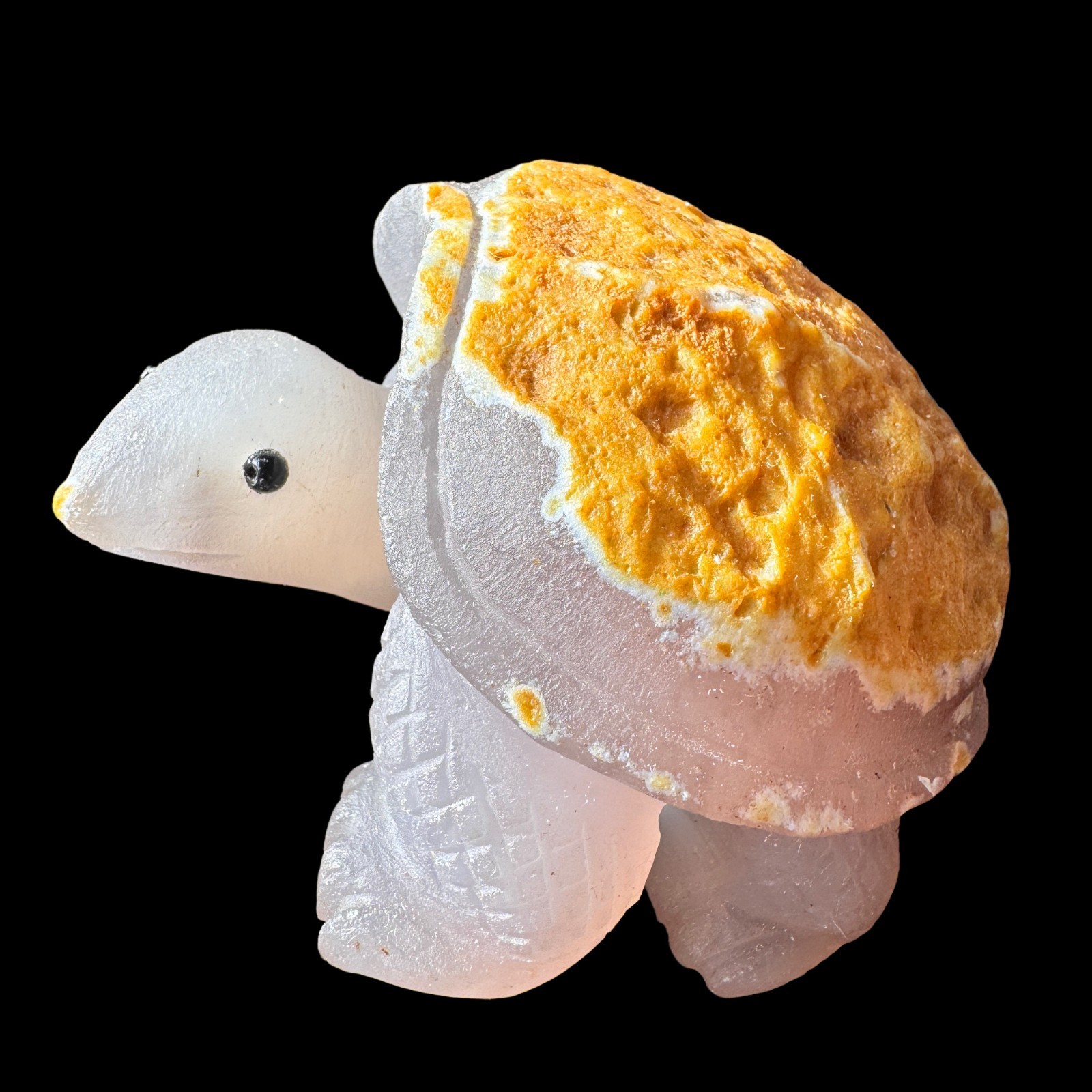 Natural Agate Turtle with Perfect Shell Pattern – Hand Carved to Reveal Nature