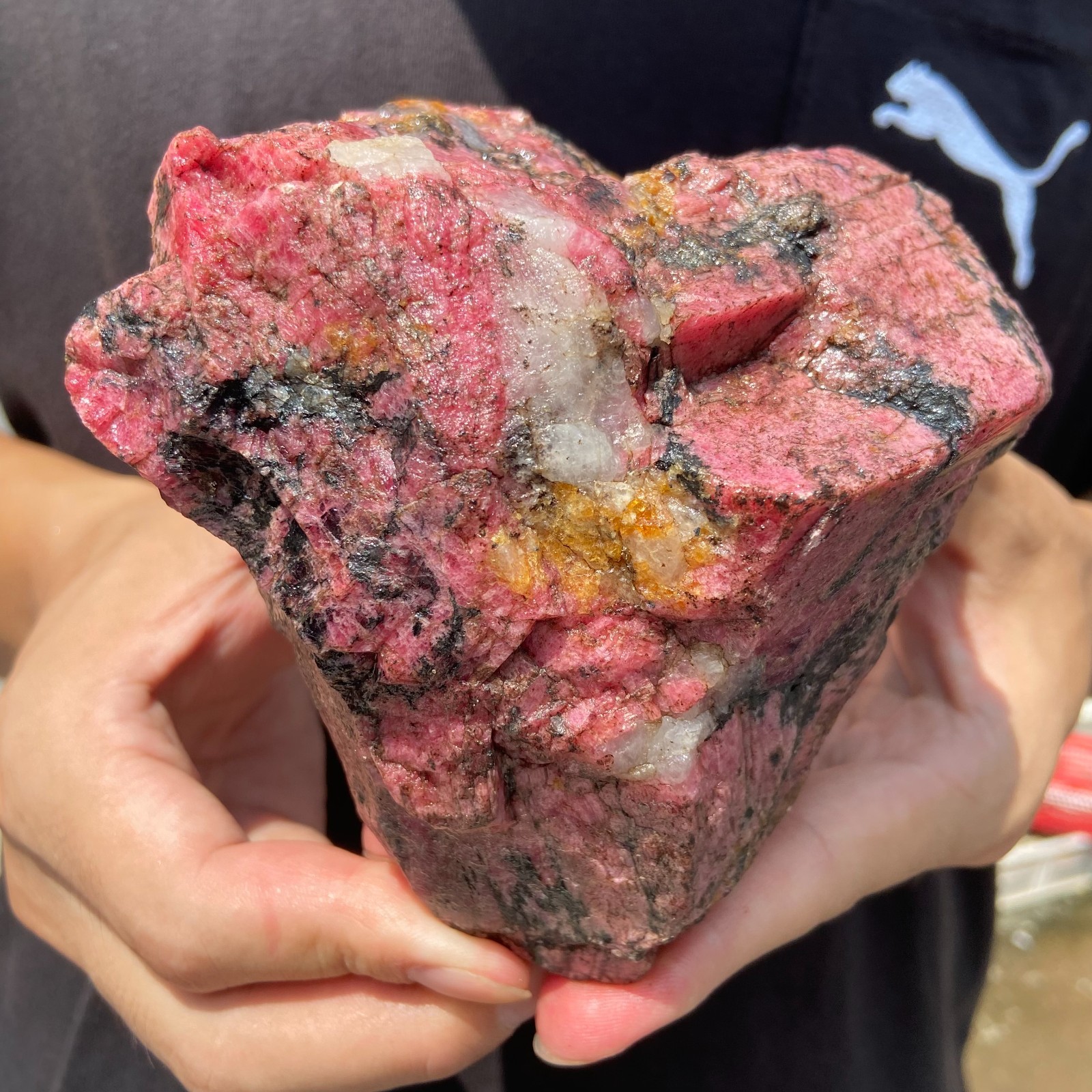 2.4LB Raw Ore Red Black Rhodonite Quartz Gemstone Mineral Specimen healing
