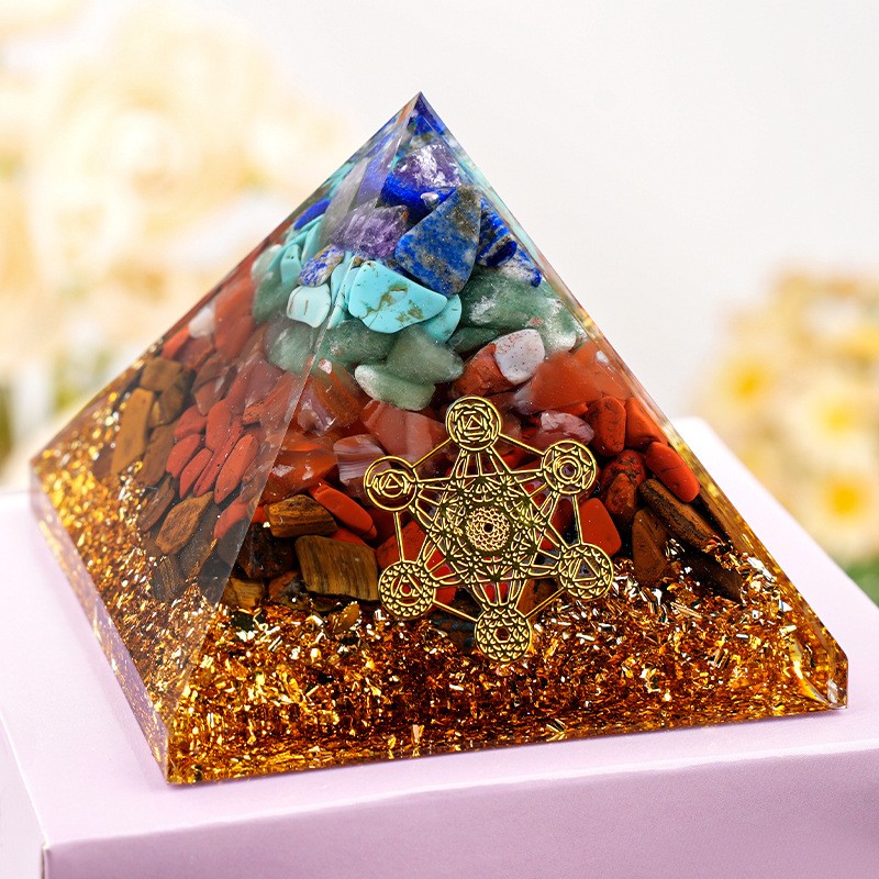Pyramid resin quartz crystal home handicrafts desktop office ornaments gifts