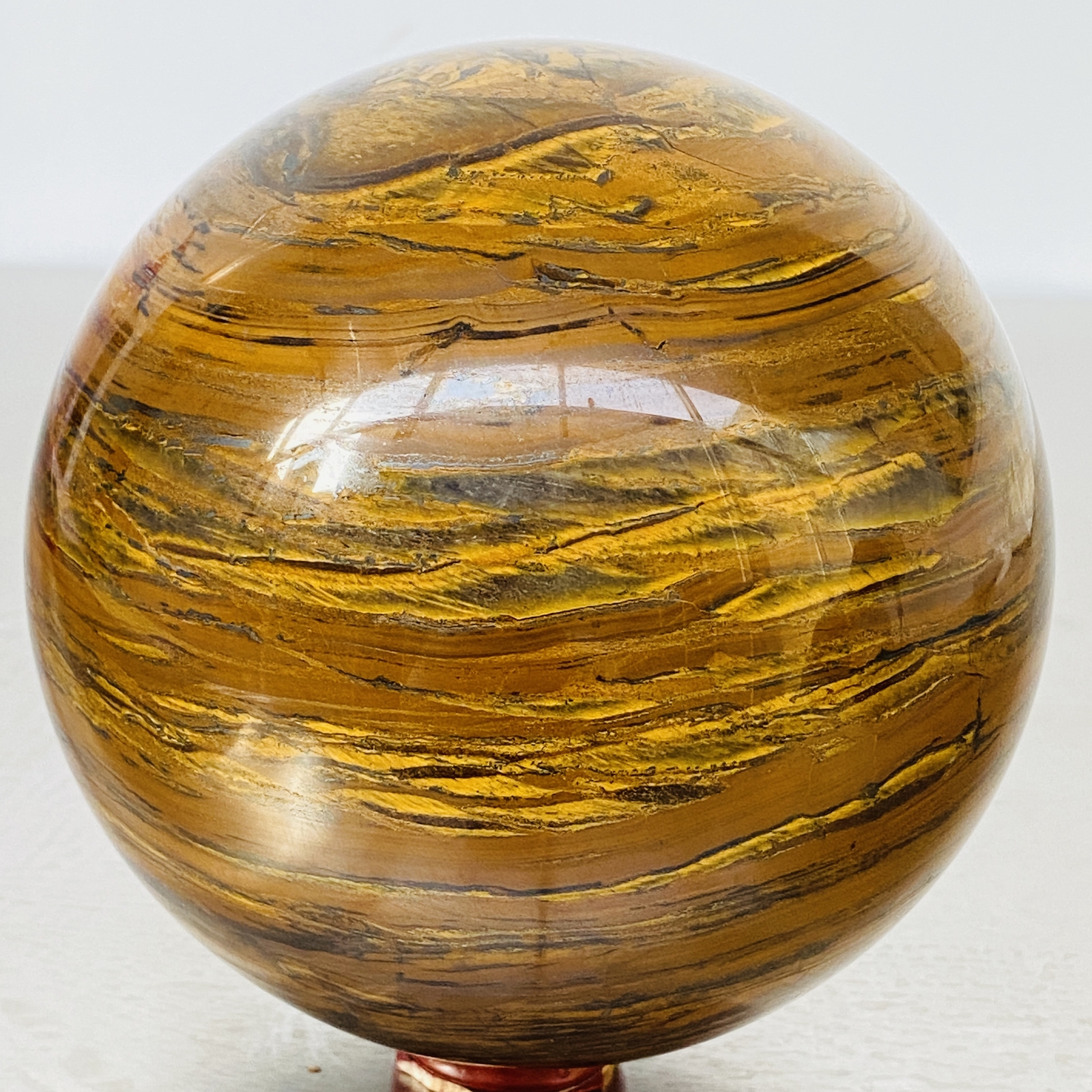 Natural Tiger Eye stone ball quartz crystal ball Reiki healing 3720G