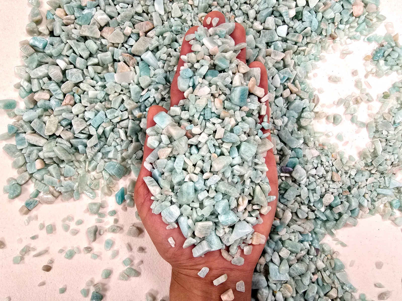Tumbled Amazonite Crystal Stone Chips Bulk Undrilled Gemstone Natural Beads