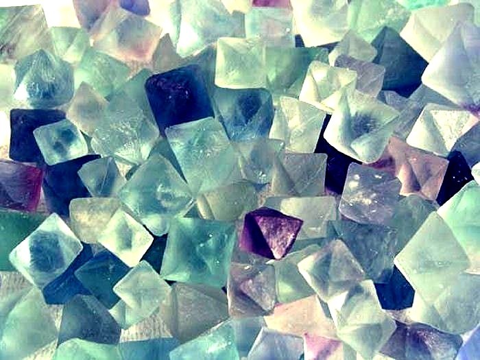 Fluorite octahedron crystal all natural 6 crystals per buyer green/blue/violet