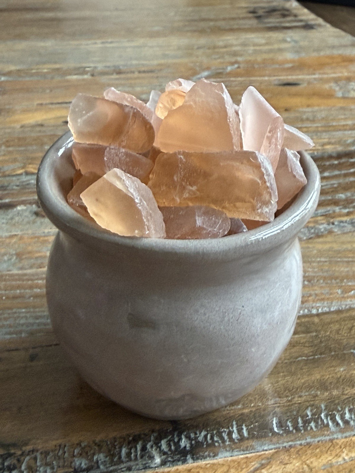 Natural Rough Mineral Crystal Chunks Assorted Colors Specimens with Ceramic Vase
